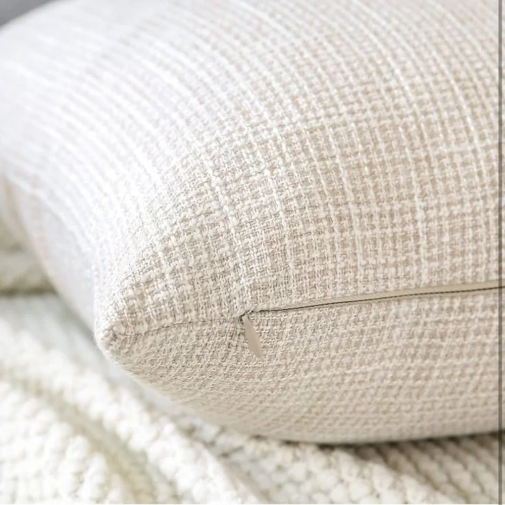 OTOSTAR Linen Throw Pillow Covers Set of 2 Decorative Square Pillowcases Cushion